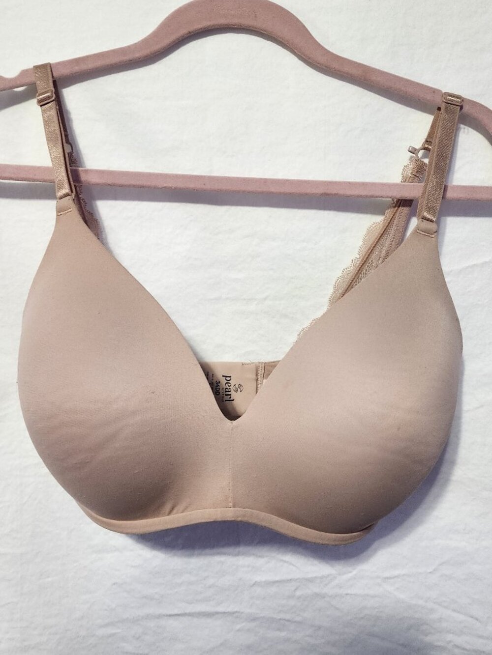 PEARL By Venus Padded Wireless Bra, Beige, US 34DD